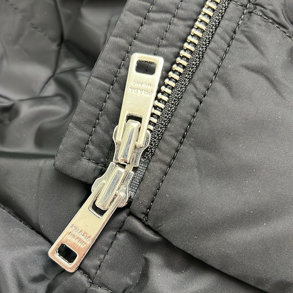 Prada Milano black nylon belted white goose down zippered suede belt tech wear - Picture 10 of 14